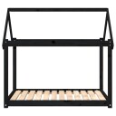 vidaXL Hundeseng svart 111x80x100 cm heltre furu