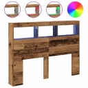  Hodegavl skap med LED gammelt tre 140x17x102 cm