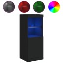 vidaXL Skjenk med LED-lys svart 41x37x100 cm