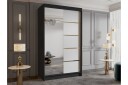 Narbonne Garderobe med Speil 100x200 cm - Hvit/Svart