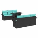 vidaXL Hagesofa Set 7 stk. Svart [Syntetisk]: Poly Rattan
