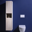 Laufen Base Høyskap med 2 dører 350x335 mm Venstrehengslet Mørk Alm