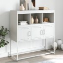  Skjenk hvit 100,5x39x107 cm kaldvalset stål 8721102634789