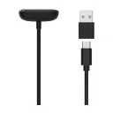 Triacle USB ladekabel med USB-C - USB-A adapter, Fitbit Charge 5/6 og Luxe