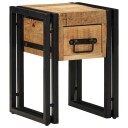  Abbelbord med skuff Svart 30x30x40 cm Massivt mangotre