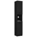vidaXL Baderomsskap svart 32x34x188,5 cm konstruert tre