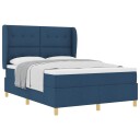 Box Spring Seng med Madrass   Blå 160x200 cm Stoff 3340766