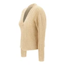 Kaos Dame Strikkevarer Beige L,