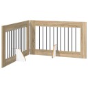 Vidaxl Foldbar Hundegitter Med Stativer 2 Stk. Sonoma Eik 200.5 cm