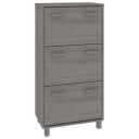 vidaXL Skoskap HAMAR lysegr? 59,5x35x117 cm heltre furu
