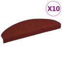 vidaXL Selvklebende trappematter 10 stk rød 65x21x4 cm nålestempel