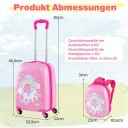 Barnebagasjesett – Spinnerkoffert og ryggsekk, rosa enhjørning