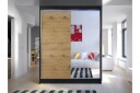 Pickering Garderobe Med Speil 150x200 cm - Svart/Brun