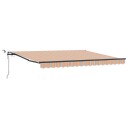  Automatisk Utrensbar Markise med LED Flerfarget Stripe 400x350 cm