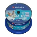 Verbatim CD-R Azo Wide Inkjet Printable No Id 700 Mb 50 stykker VER27167