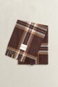 Gant Tartan Check Wool Scarf   Brown   ONE SIZE