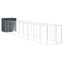 Vidaxl Hundehus Med Gård Antrasitt 165X1067X181 cm Galvanisert Stål