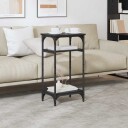  Sidetabell med hylle Svart Eik 40 x 30 x 75 cm Konstruert tre