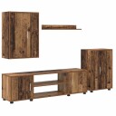  TV benksett Veggmontert 4 pcs Gamle tre Konstruert tre