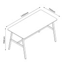 Spisebord HOME4YOU Svea 140x70x76 cm Ask/Svart - ask/svart