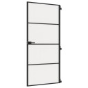 vidaXL Innerdør slank svart 93x201,5 cm herdet glass og aluminium