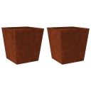  Plantekasser 2 stk 40x40x40 cm cortenstål