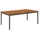 vidaXL Hage middagsbord Naturlig og Kaffe 196 x 100,5 x 75 cm