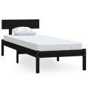 vidaXL Sengeramme svart heltre furu 90x200 cm