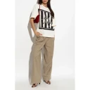 AMI Boxy Fit Printed T Shirt Creme
