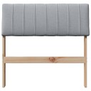 Polstret sengegavl Lysegrå 80 cm Massiv furu