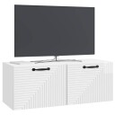  Vegghengt TV skap Veggmontert Høgglans hvit 78,5 x 31 x 30 cm