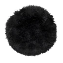 Skinnwille Gently Sittepute i saueskinn ø34 cm Black