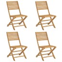  Sammenleggbare hagestoler 4 stk 48,5x61,5x87 cm heltre akasie 365740