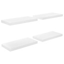 vidaXL Flytende vegghyller 4 stk h?yglans hvit 50x23x3,8 cm MDF