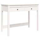 vidaXL Skrivebord med skuffer hvit 100x50x78 cm heltre furu
