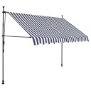 vidaXL Manuell uttrekkbar markise med LED 250 cm blå og hvit