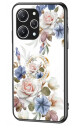 INCOVER Xiaomi Redmi 12 Plast Deksel m. Glass Baksida & Fingerring - Blomstertrykk - Hvit