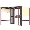Pergola Gazebo 3x2,5m UV 30+Stabil Vintertett solbeskyttelse med justerbart skyvetak Personvern Skjermplanter Frittstående Hage