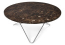 Ox Denmarq O Table salongbord marmor brun, rustfritt stativ