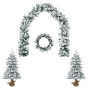 vidaXL Mini juletre 90 cm PVC og PE Grønn og hvit