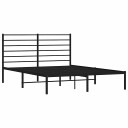 vidaXL Sengeramme i metall med sengegavl svart 140x200 cm