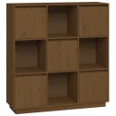 vidaXL Highboard honningbrun 110,5x35x117 cm heltre furu