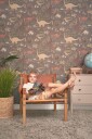 Majvillan Tapet Dinosaur Vibes Evening Grey