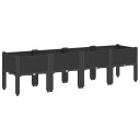 Plantekasse med ben svart 160x40x42 cm PP