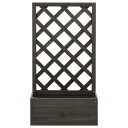 vidaXL Blomsterkasse med espalier grå 50x25x90 cm heltre gran