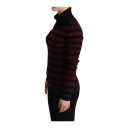 Dolce & Gabbana Black Red Striped Wool Pullover Sweater Rød XS