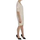 Costume National Cream Round Neck Knee Length Dress Beige XXL