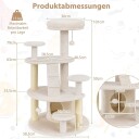 Northix Kattetre Med Hule Stige Og Leker Beige Moro På Flere Nivåer