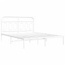  Sengeramme i metall med hodegavl hvit 135x190 cm 8721102646355