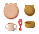 Liewood Vivi Spisesett Barn Silikon Katt Rose Mix